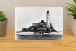 Fastnet Rock Lighthouse Pencil Sketch
